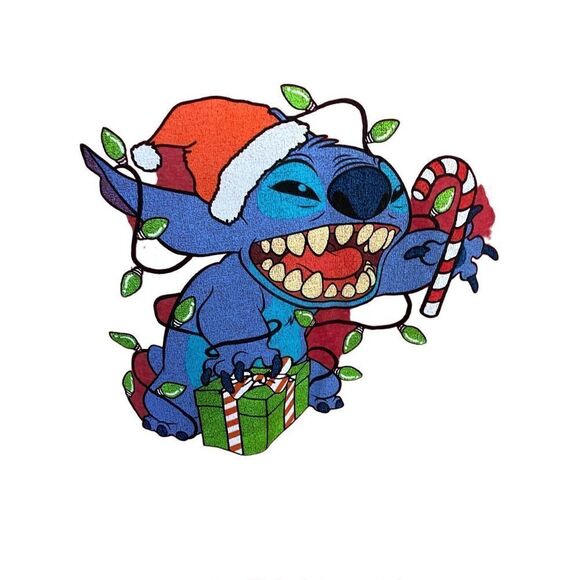 NWT Disney, Lilo, and stitch Merry stitchmas short sleeve, red T-shirt, size sma - Picture 3 of 4